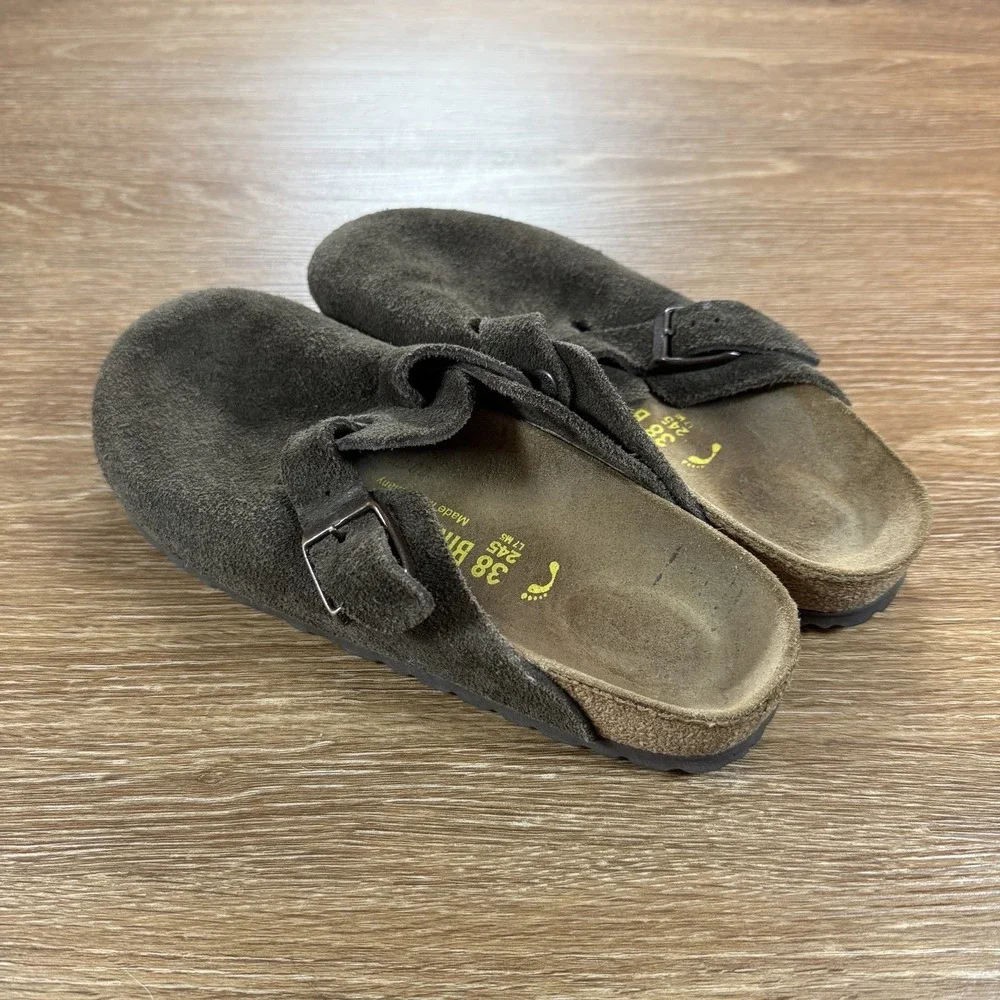 Birkenstock Boston Clogs Women's EU 38 US 7 Brown Suede Leather Germany Comfort - Picture 5 of 10
